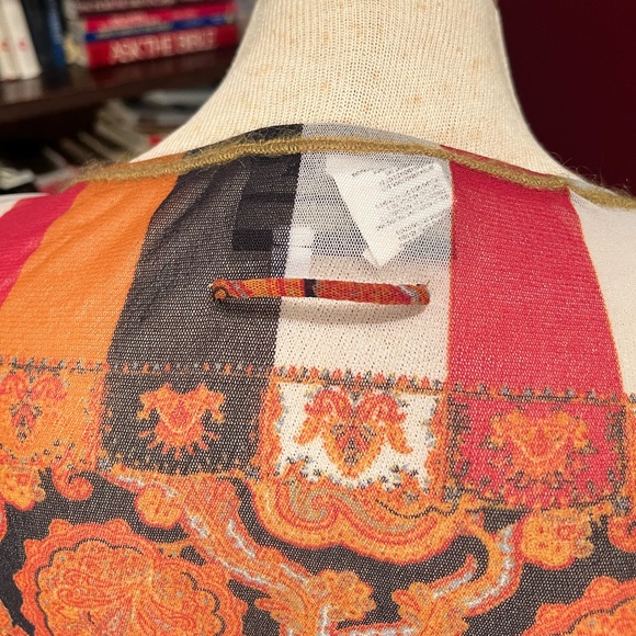 Vintage Jean Paul Gaultier Maille Femme Paisley Poncho Nylon and Wool Size M - Picture 9 of 12